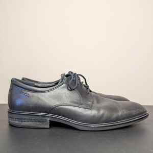 Ecco Citytray Derby Classic Leather Black Dress Shoes Men's EU 43